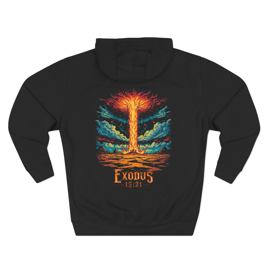 Exodus Pillar of Fire Unisex Fleece Hoodie, Christian Clothing, Religious Streetwear Hoodie, God Guides Us, Apparel, Faith Hoodie, Religious Gift